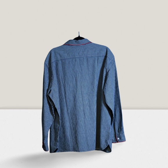 New Levi’s Men’s Workshirt – Striped, Contrasting Stitching - Picture 2 of 7